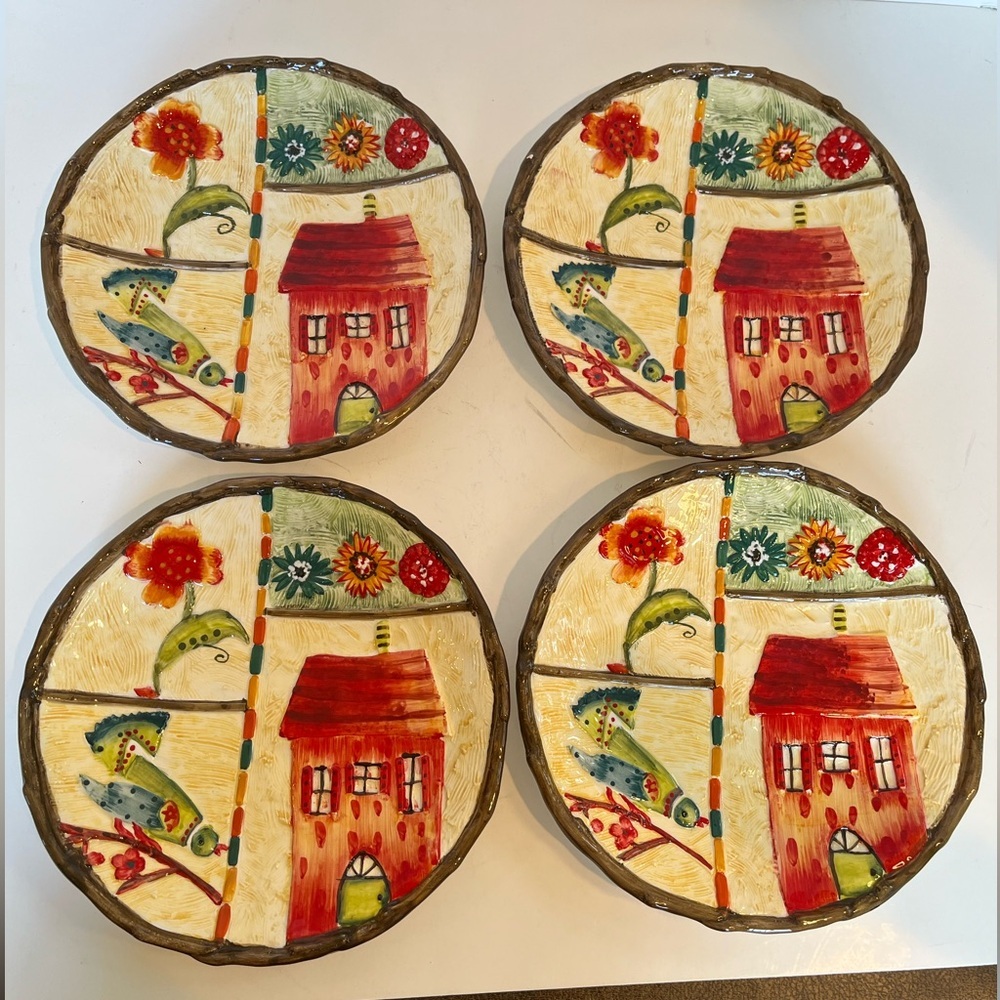 Colorful Ceramic Plates with Spring Home Theme
